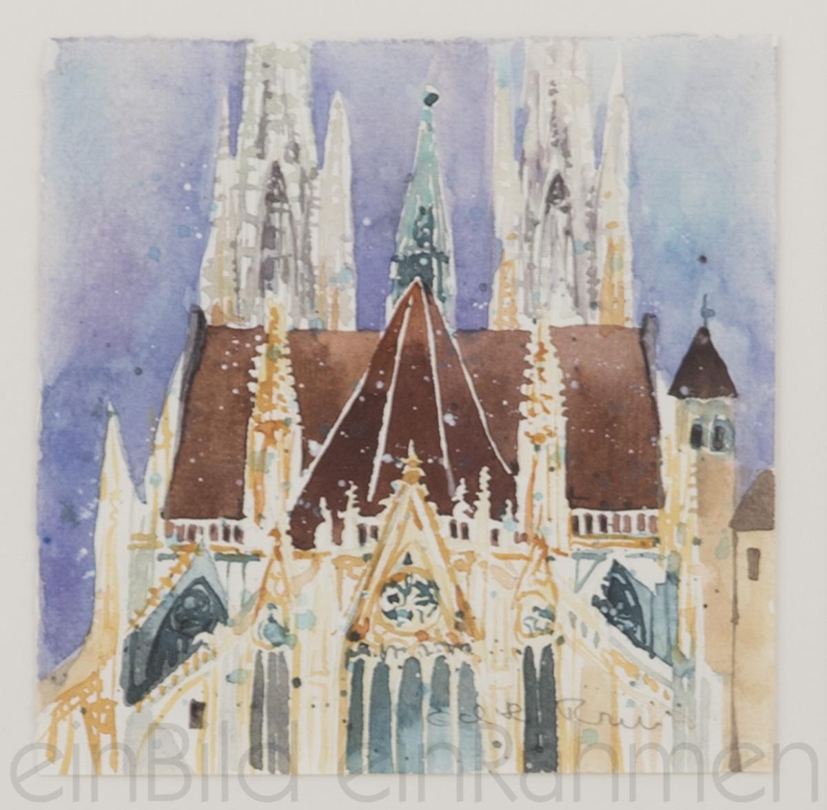 Dom Regensburg Edith Tuhrnherr Aquarell kleines Format von der Gallerie